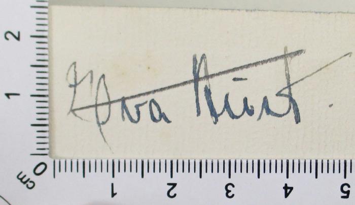 -, Durchgestrichen: Autogramm; 'Elva Kunst'