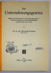 Er 433 : Der Unternehmungsgewinn (1930)