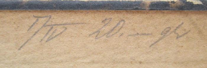  Amtshandbuch für die protestantischen Geistlichen des Königreichs Bayern diesseits des Rheins. Neue Auflage. Band I. (1883);- (unbekannt), Von Hand: Nummer, Preis; 'I/IV 20.- gb'. 