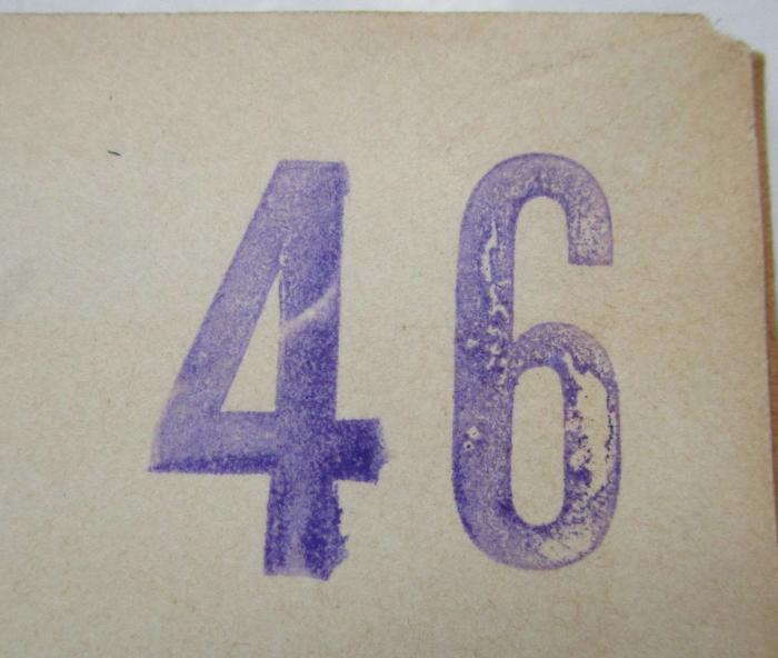 - (unbekannt), Stempel: Nummer; '46'. ;MB 5745 : Die soziale Frage : Eine volkswirtschaftliche Untersuchung (1889)