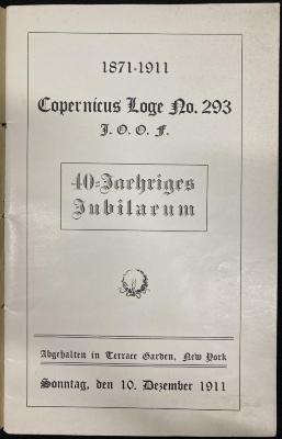 Kq 1/299 : Die Geschichte der Copernicus Loge (1911)