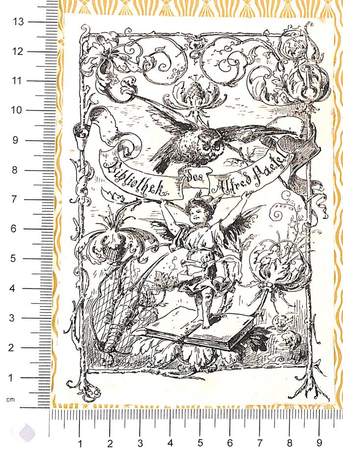 -, Etikett: Exlibris; 'Bibliothek des Alfred Paetel' (Prototyp)