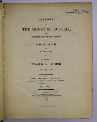 Ig 317-1,1;Ig 317-1,2 ; ;: History of the House of Austria. Bd. 1-2 (1807)