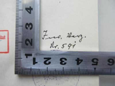 - (Kreisausschuss des Landkreises Cottbus), Von Hand: Inventar-/ Zugangsnummer; 'Ino. H/Warz. Nr. 591
'. 