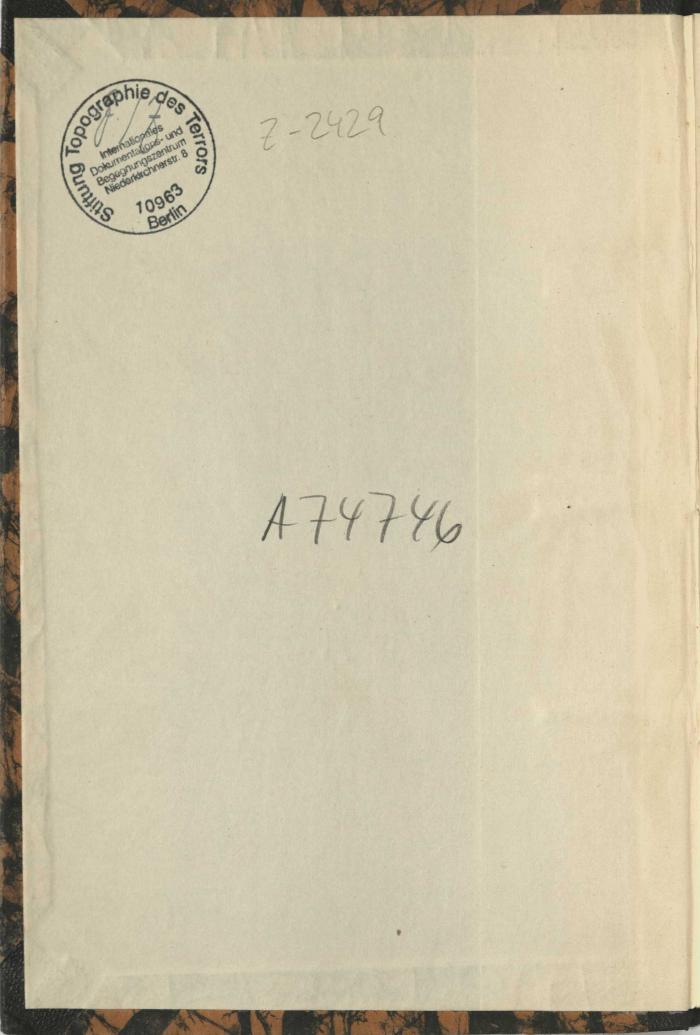 - (Zentralstelle für Wissenschaftliche Altbestände), Von Hand: Nummer; 'A 74746'. 