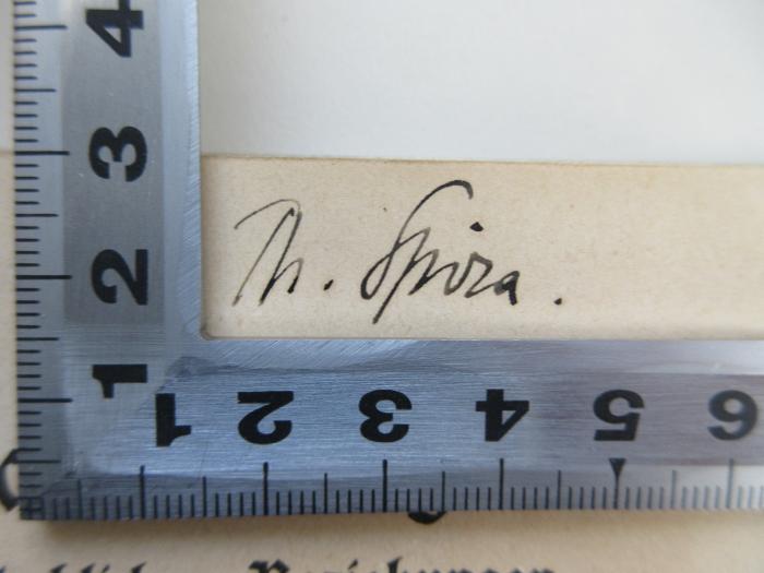 - (Spira, Theodor), Von Hand: Name; 'Th. Spira'. 