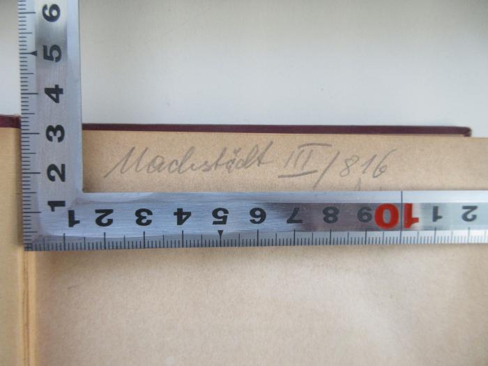 - (Nachstädt, Wilhelm ), Von Hand: Name, Nummer; 'Nachstädt III/816'. 