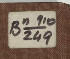 - (Dolezalek, Alexander), Etikett: Signatur; 'B n 910/249'. 