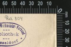 - (Deutscher Werkmeister-Verband Düsseldorf), Von Hand: Signatur; 'Ra 804'. 