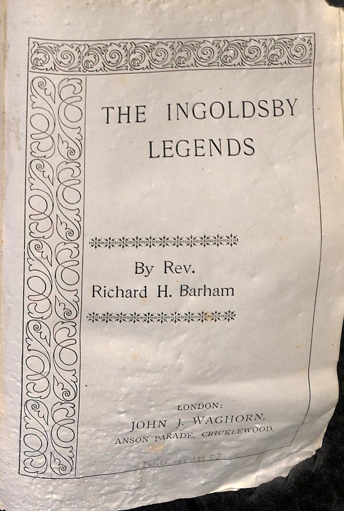 ALIT3844 : <> Ingoldsby legends ([1895])
