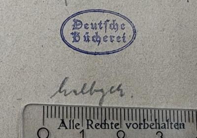 - (Deutsche Bücherei (Leipzig)), Von Hand: Zensur, Notiz; 'halbgeh.'.  (Prototyp)