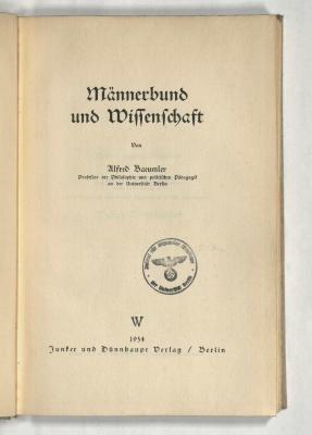 Z-1151 : Männerbund und Wissenschaft (1934)