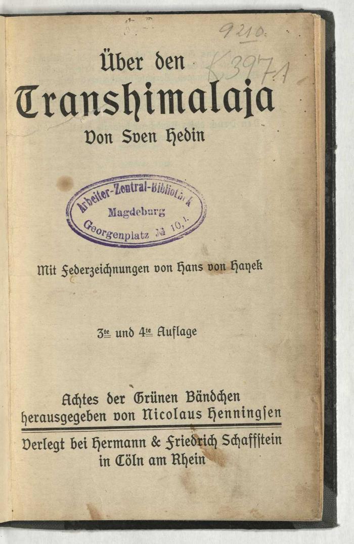 Z-3396 : Über den Transhimalaja (1912)