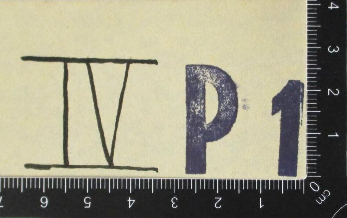 -, Von Hand: Signatur; 'IV'