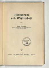 Z-1151 : Männerbund und Wissenschaft (1934)