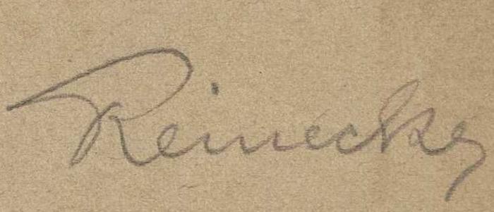 -, Von Hand: Name; 'Reinecke'