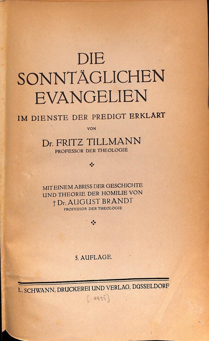 BIBLTH-3B-208 : <> sonntäglichen Evangelien ([1935])