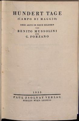 ALIT4277 : Hundert Tage (1933)