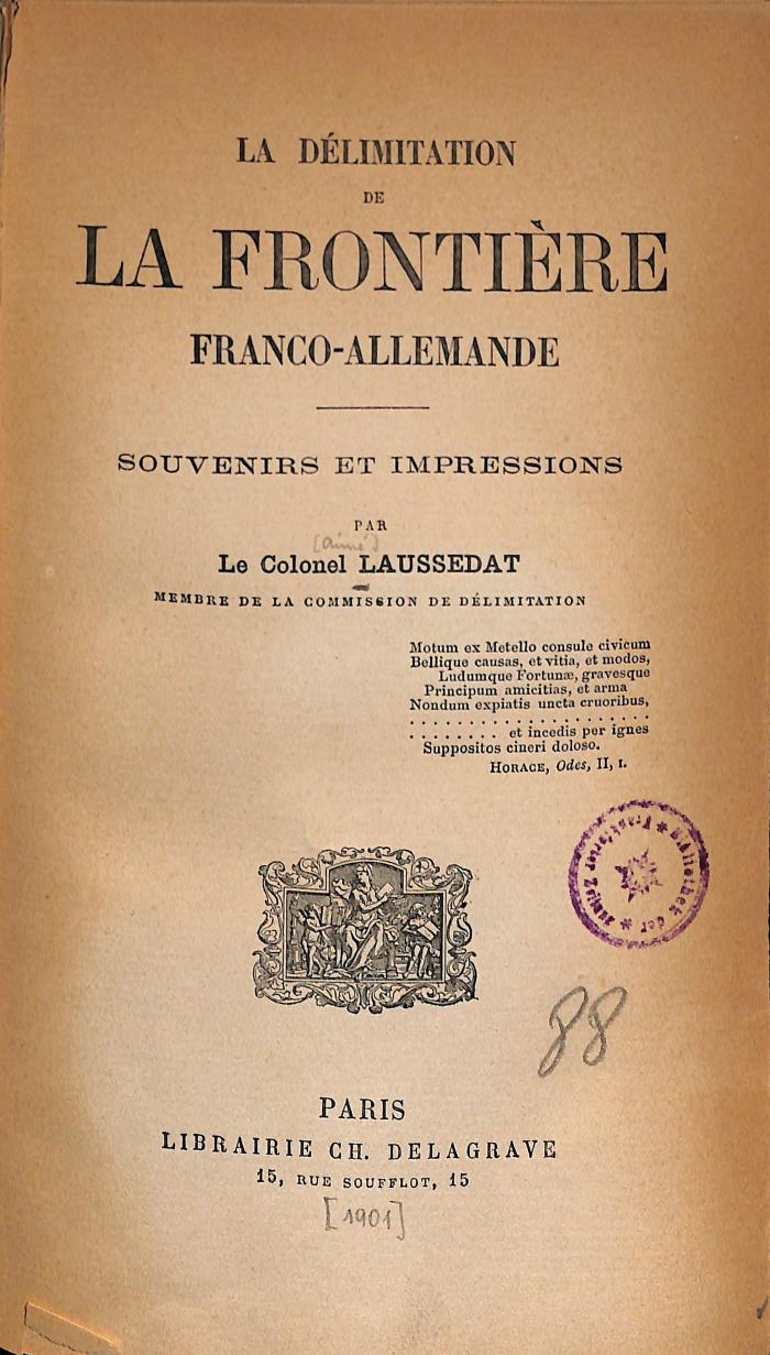 AG2662 : <> Délimitation de la frontière franco-allemande ([1901])