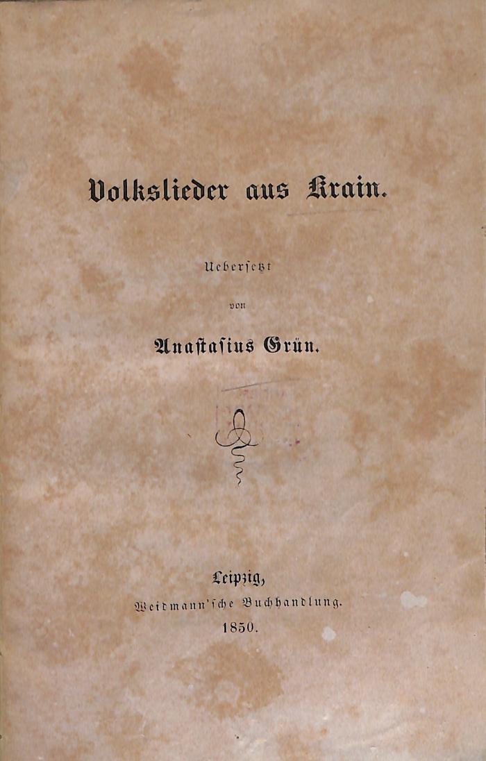 ALIT3790 : Volkslieder aus Krain (1850)
