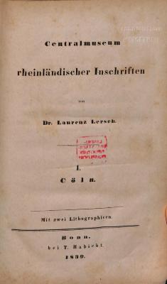 ANT993:1/3 : Centralmuseum rheinländischer Inschriften (1840)