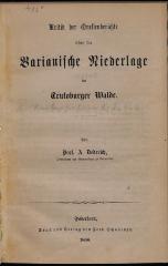 ANT1036 : Kritik der Quellenberichte über die Varianische Niederlage im Teutoburger Walde (1868)