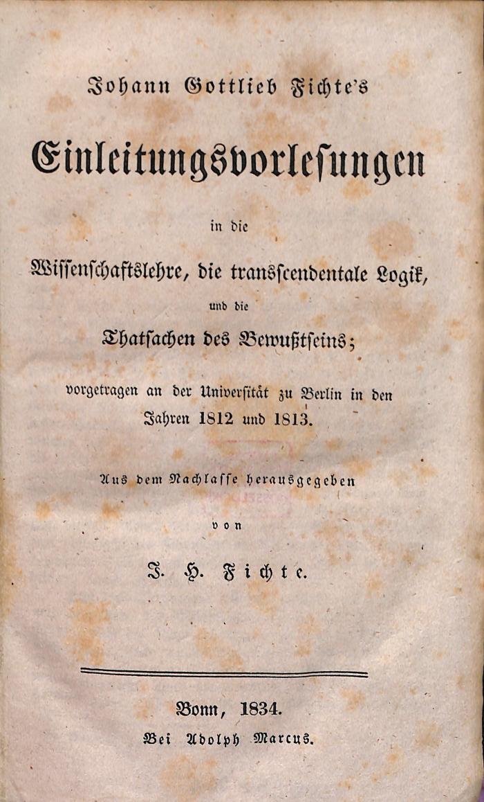 PHIL126A:3 : Johann Gottlieb Fichte's nachgelassene Werke (1835)