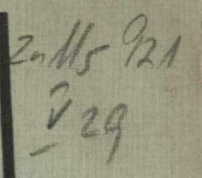 - (Dolezalek, Alexander), Von Hand: Annotation; 'zu M2 921 V 29'. 