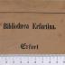 DSPG2745 : Bibliotheca Erfurtina (1863)