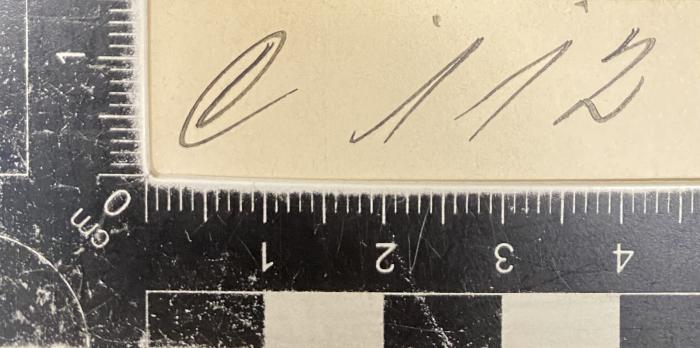 - (Ferdinand-Gamburg-Loge LXXII No. 654 Hanau), Von Hand: Signatur; 'O 112'. 