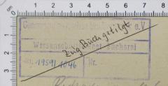 - (Gesamteuropäisches Studienwerk e.V. – Ost-West-Institut der politischen Jugend- und Erwachsenenbildung), Stempel: Exlibris; 'Gesamteuropäisches Studienwerk e.V. Wissenschaftsdienst Bücherei Nr.    Nr.'. 