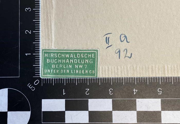 -, Von Hand: Signatur; 'II a 92'