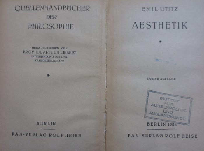 Ha 468 b: Aesthetik (1924)