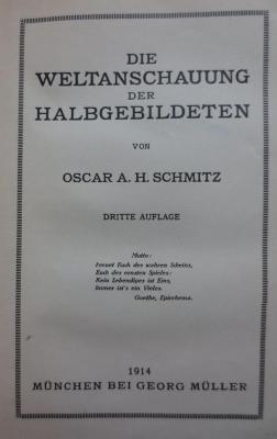 Hb 176 c: Die Weltanschauung der Halbgebildeten (1914)