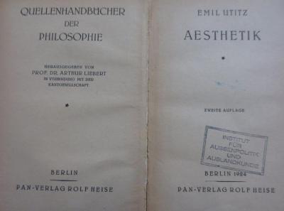 Ha 468 b: Aesthetik (1924)