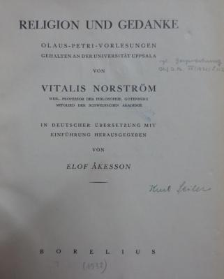 Ha 469: Religion und Gedanke (1932)