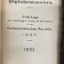 Zs 2130 Jg. 1931 : Mitgliederverzeichnis 1931 / Groß-Loge des Unabhängigen Ordens der Odd Fellows in der Čechoslovakischen Republik (1931)