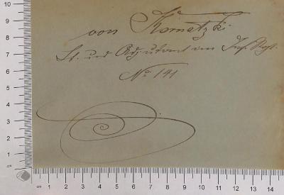 - (Thornatzki, ? von), Von Hand: Autogramm; 'von Thornatzki Lt. und Adjutant im Inf. Regt. No 141'. 