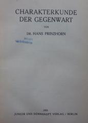 Hc 10 11 2.Ex.: Charakterkunde der Gegenwart (1931)