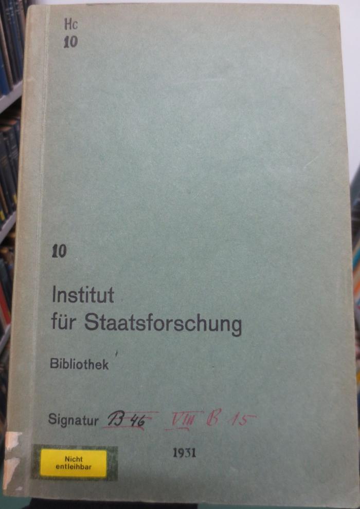 Hc 10 10 2.Ex.: Geschichtsphilosophie der Gegenwart (1931)