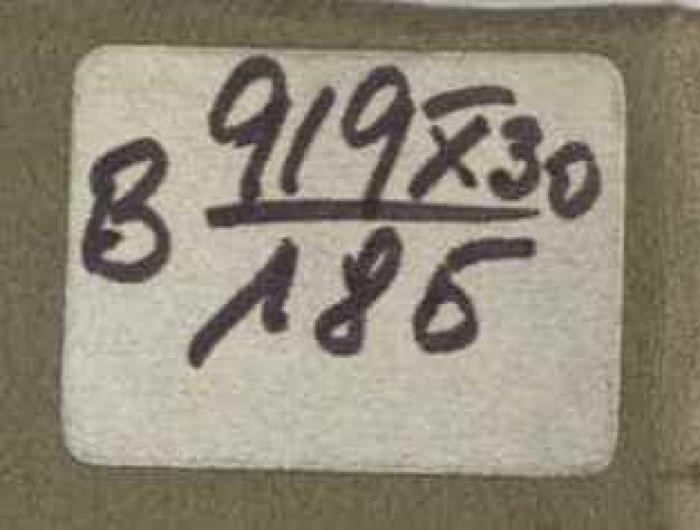 - (Dolezalek, Alexander), Etikett: Signatur; 'B 919X30/185'. 