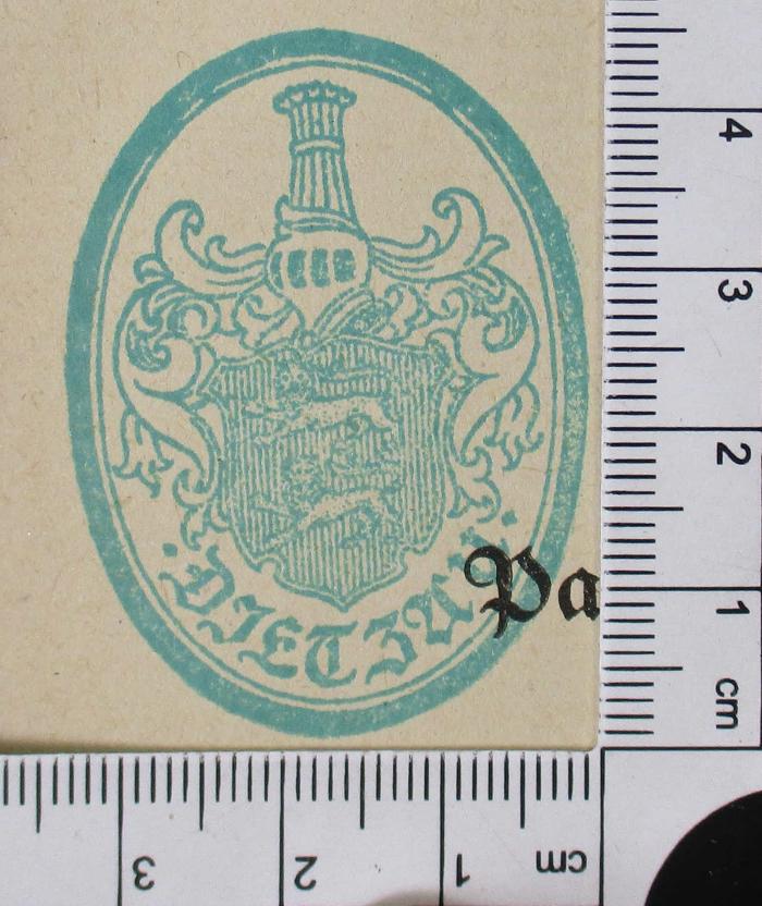 -, Stempel: Exlibris; 'DIETZAU'