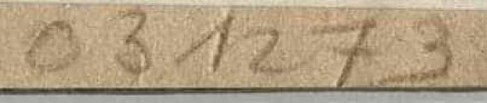 - (Dolezalek, Alexander), Von Hand: Inventar-/ Zugangsnummer; '031273'. 