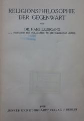 Hc 10 3 2.Ex.: Religionsphilosophie der Gegenwart (1930)