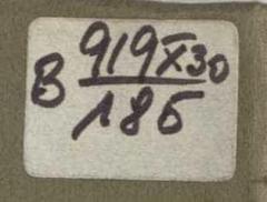- (Dolezalek, Alexander), Etikett: Signatur; 'B 919X30/185'. 