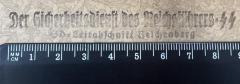 - (SD-Leitabschnitt Reichenberg), Stempel: Name; 'Der Sicherheitsdienst des Reichsführers-SS SD-Leitabschnitt Reichenberg'.  (Prototyp)