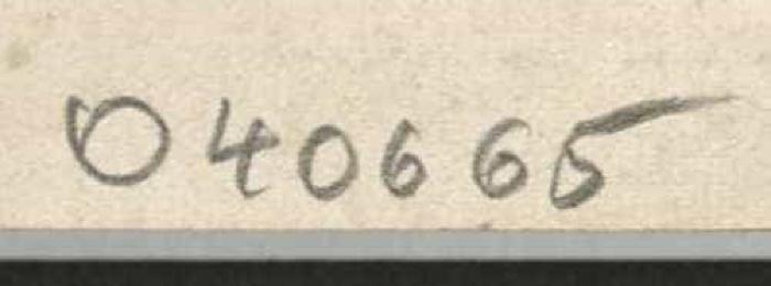 - (Dolezalek, Alexander), Von Hand: Inventar-/ Zugangsnummer; '040665'. 