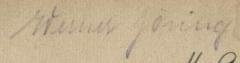 - (Göring, Werner), Von Hand: Autogramm; 'Werner Göring'. 