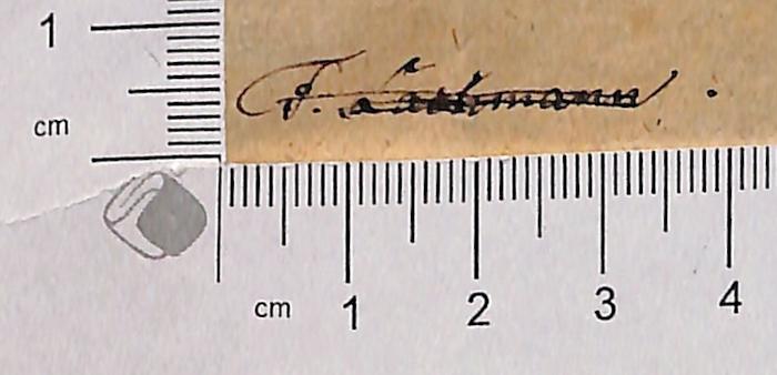 - (Lachmann, T.), Von Hand: Autogramm; 'T. Lachmann [?]'. 