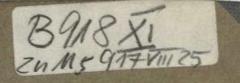 - (Dolezalek, Alexander), Etikett: Signatur; 'B 918 XI zu Ms 917 VIII 25'. 